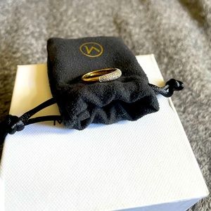 Mejuri Pave Diamond Thin Dome Ring